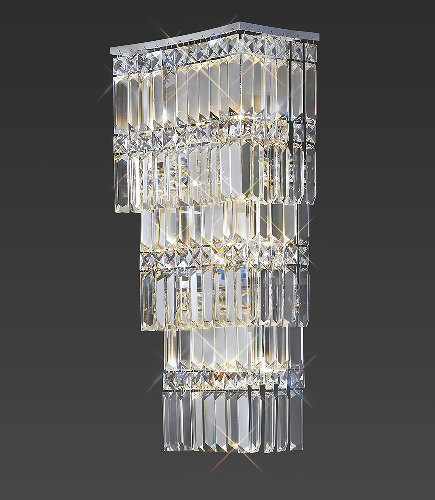 Gianni Crystal Wall Lights Diyas Flush Crystal Wall Lights